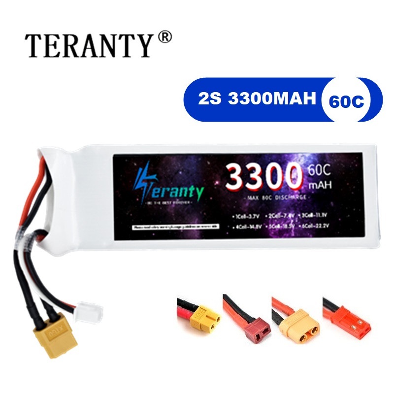 Drone Battery Connector - Batterie LiPo 2s 7.4V 3300mAh 60C