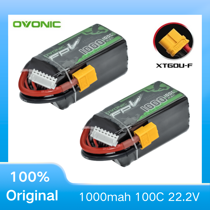 Drone Battery 6S - 2 batteries LiPo OVONIC 1000mAh 100C