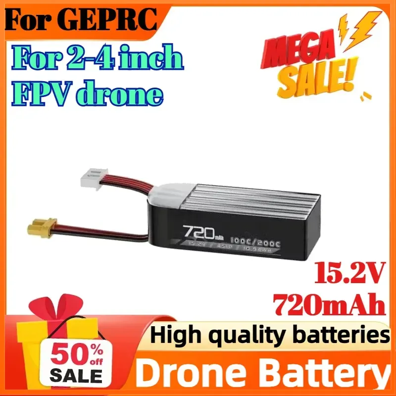 Drone Battery High Voltage - Batterie 4S 15.2V 720mAh 100C pour