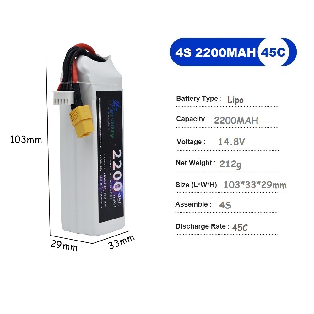 Batterie LiPo 4s 14.8V 1500mah - Drone Battery 4S avis et prix