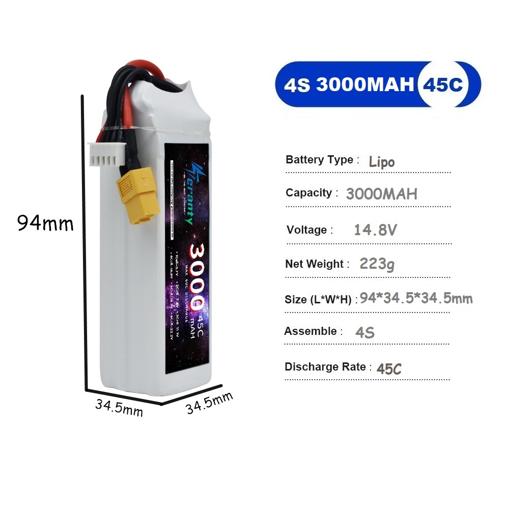 Batterie LiPo 4s 14.8V 1500mah - Drone Battery 4S avis et prix