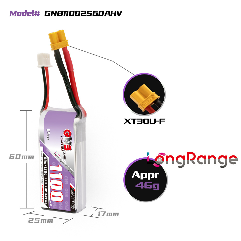 GNB 1100mAh 2S 3S 4S 6S 60C/12 - Drone Battery 3S avis et prix