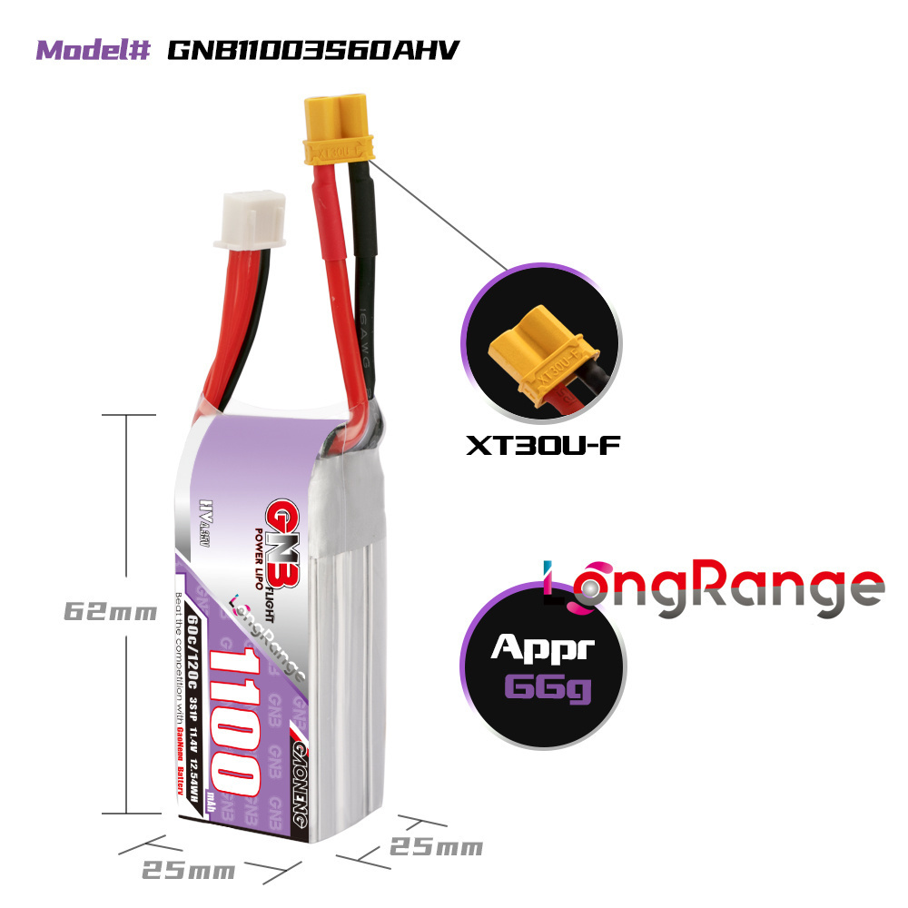 GNB 1100mAh 2S 3S 4S 6S 60C/12 - Drone Battery 3S avis et prix