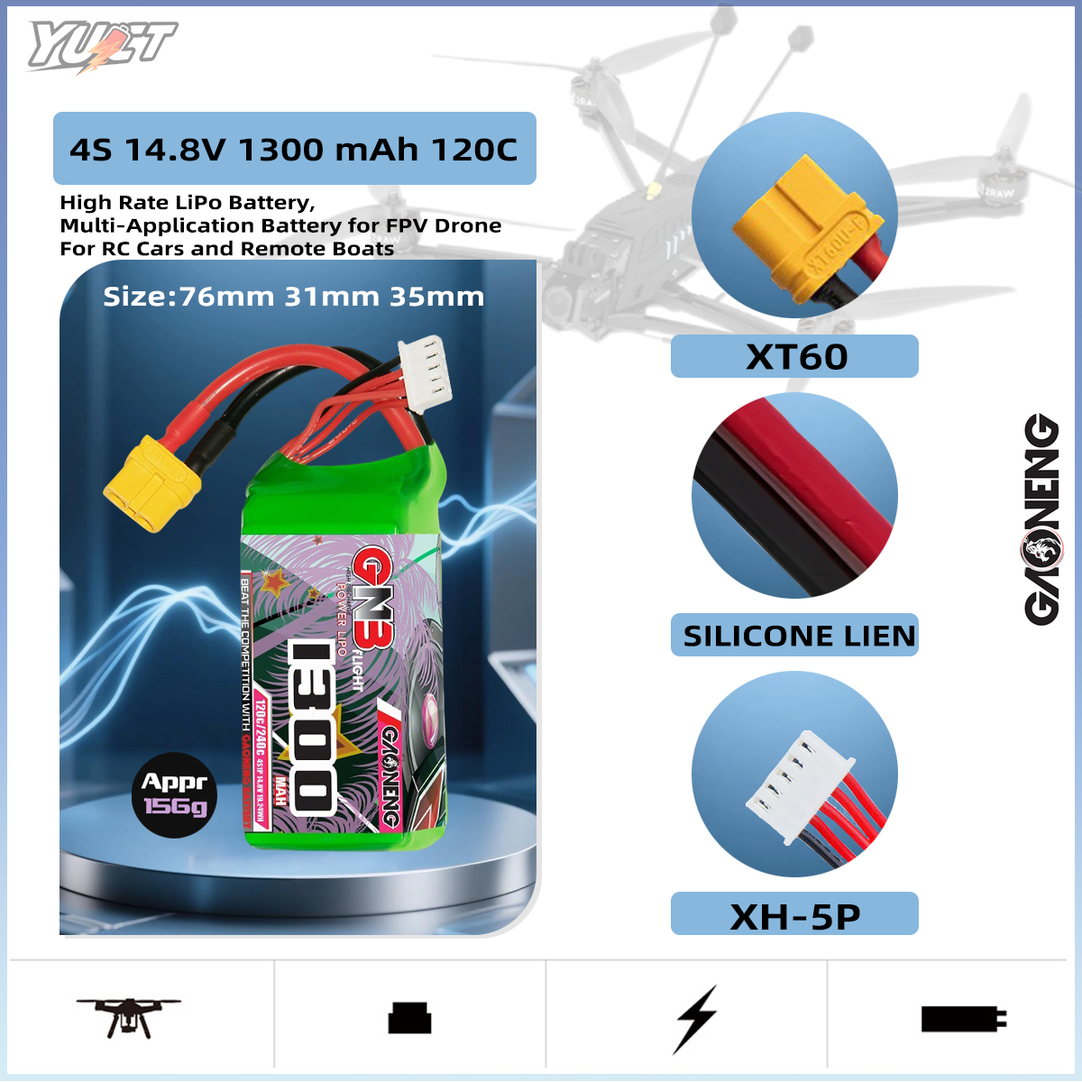 YUCT GNB 6S LiPo batterie 22.2 - Drone Battery 4S avis et prix