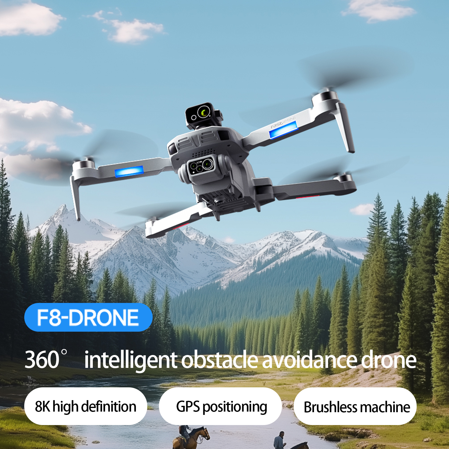 Drone GPS F8 MAX, caméra profe - Drone Battery Case avis et prix