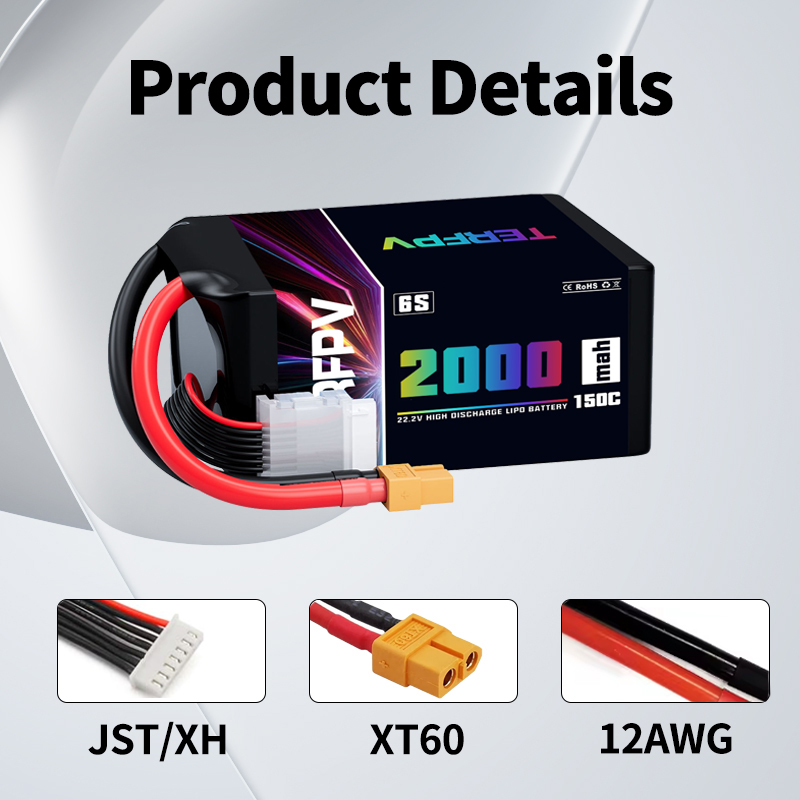 TERFPV 6S 22.2V 2000mAh 150C/3 - Drone Battery 6S avis et prix